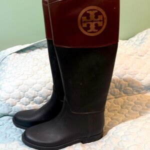 Tory Burch Black and Brown Tall Boots